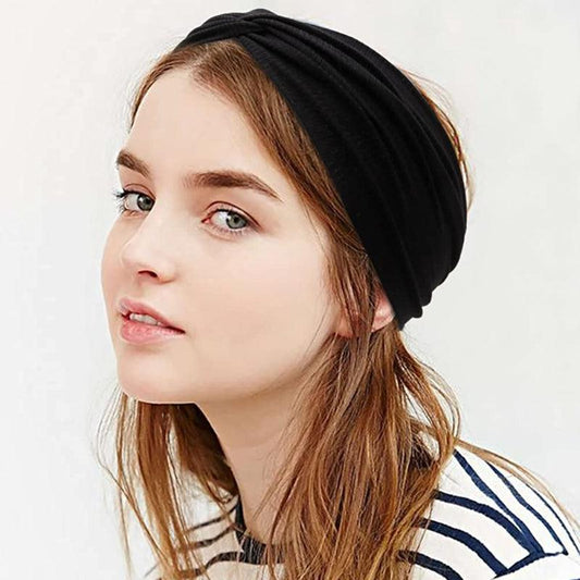 8pcs Solid Headband Non Slip Twist Knot Boho Elastic Bandana Hair Accessories