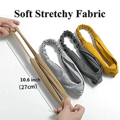 8pcs Solid Headband Non Slip Twist Knot Boho Elastic Bandana Hair Accessories