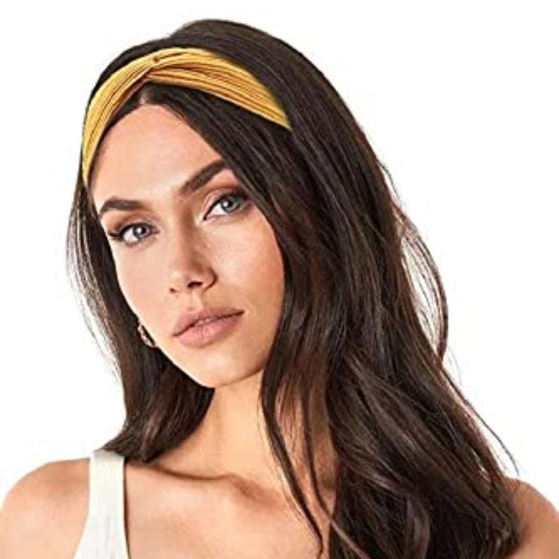 8pcs Solid Headband Non Slip Twist Knot Boho Elastic Bandana Hair Accessories