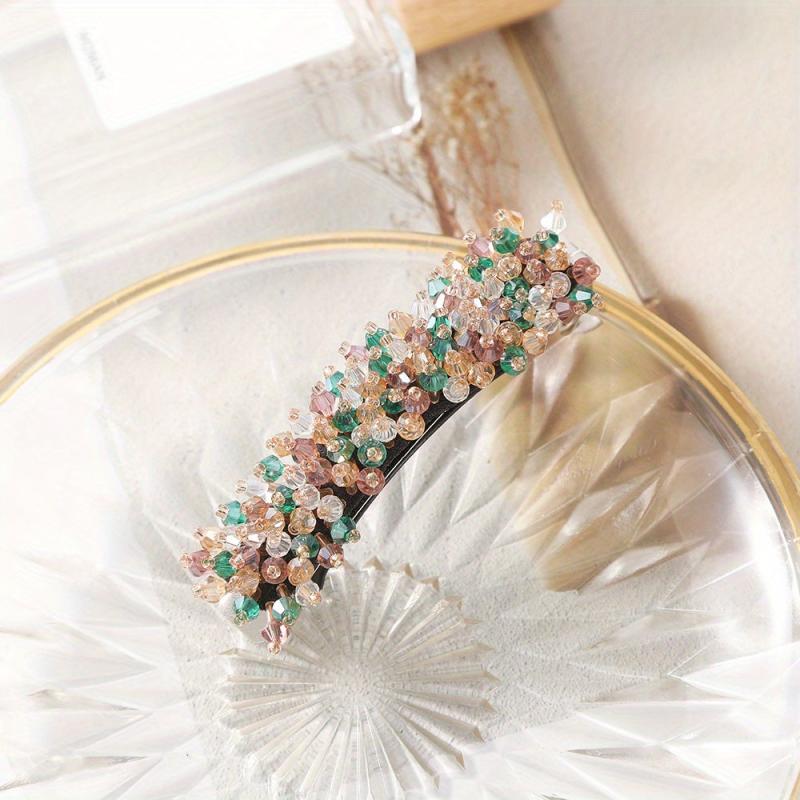 Crystal Beaded Barrette Hair Clip for Women Girls Hair Accessories