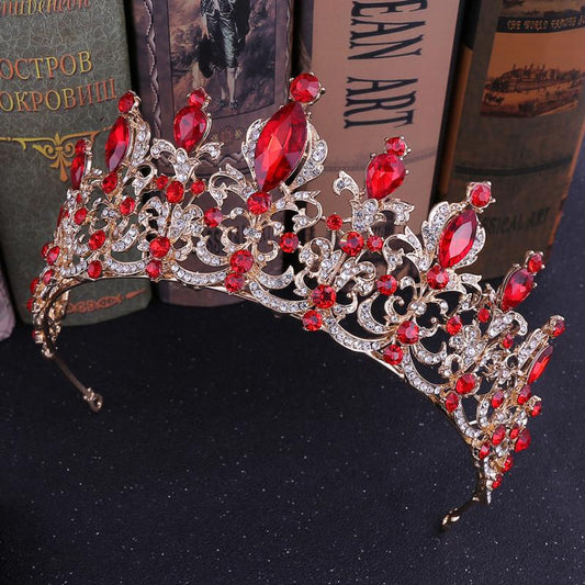 Baroque Queen Crowns Crystal Tiaras Bride Wedding Princess Rhinestone Bridal