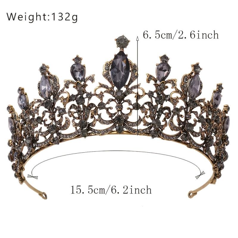Baroque Queen Crowns Crystal Tiaras Bride Wedding Princess Rhinestone Bridal