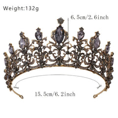 Baroque Queen Crowns Crystal Tiaras Bride Wedding Princess Rhinestone Bridal