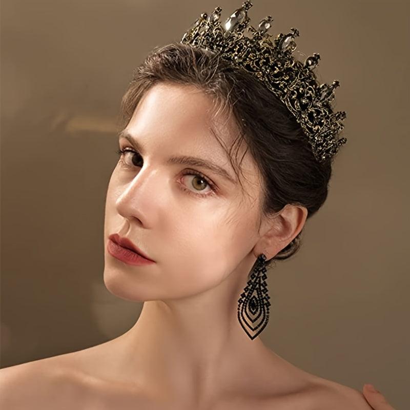 Baroque Queen Crowns Crystal Tiaras Bride Wedding Princess Rhinestone Bridal