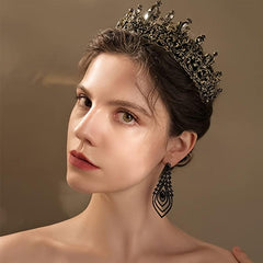 Baroque Queen Crowns Crystal Tiaras Bride Wedding Princess Rhinestone Bridal
