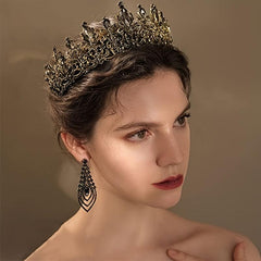 Baroque Queen Crowns Crystal Tiaras Bride Wedding Princess Rhinestone Bridal