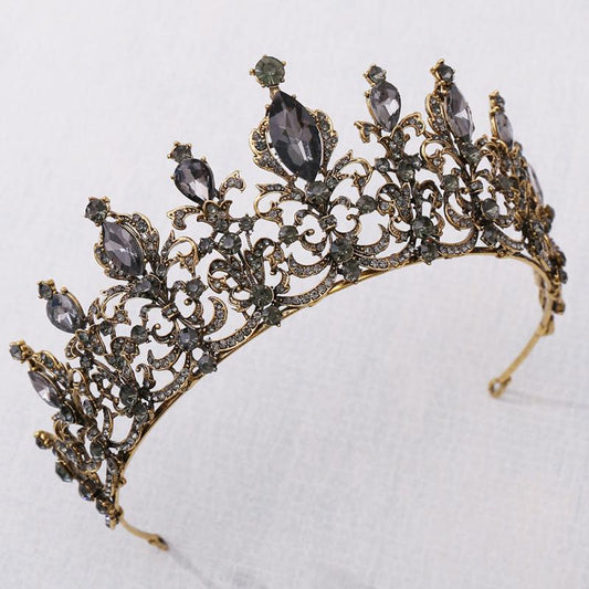 Baroque Queen Crowns Crystal Tiaras Bride Wedding Princess Rhinestone Bridal