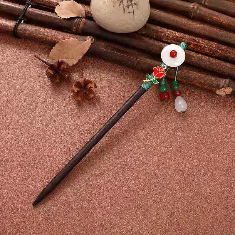 Chinese Style Hairpin Ancient Style Wooden Hair Stick Cheongsam Costume Hair Pin