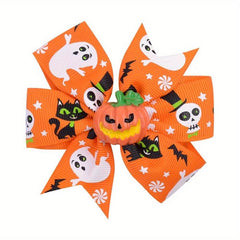 Halloween Pumpkin Bow Hair Clip for Girls