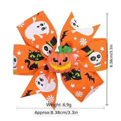 Halloween Pumpkin Bow Hair Clip for Girls