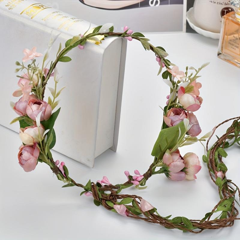 Boho Style Flower Wreath Garland Headdress for Wedding