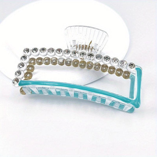 Beaded Shark Claw Enamel Hair Clip - Hair Accessories