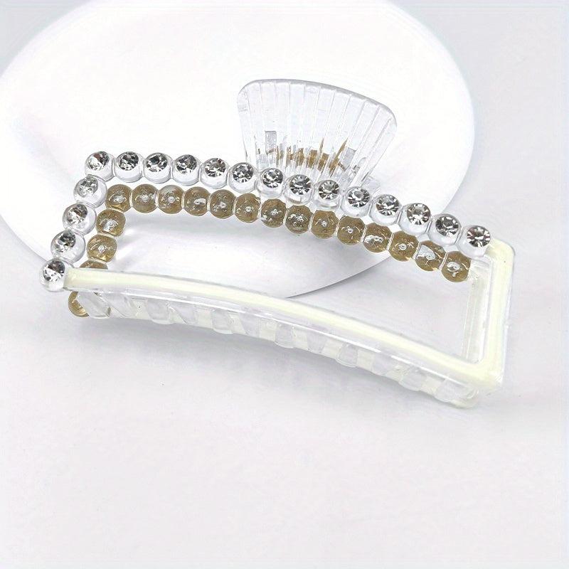 Beaded Shark Claw Enamel Hair Clip - Hair Accessories