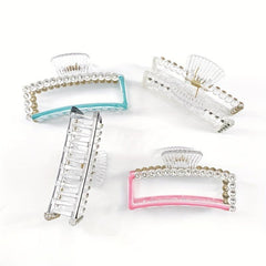Beaded Shark Claw Enamel Hair Clip - Hair Accessories