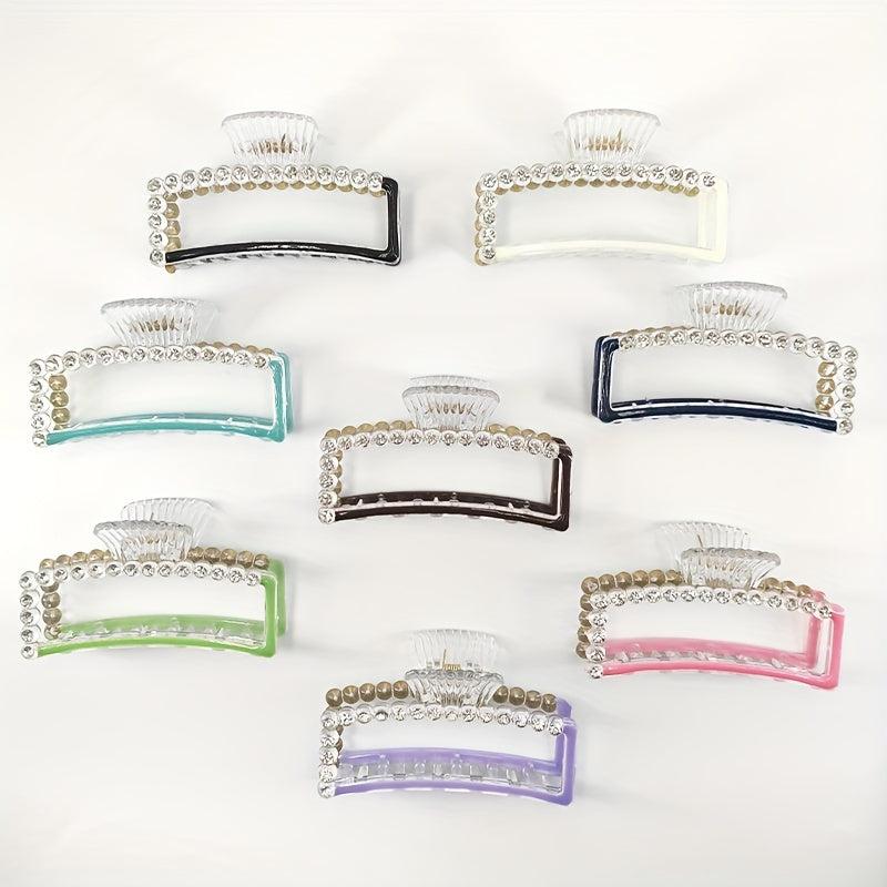 Beaded Shark Claw Enamel Hair Clip - Hair Accessories