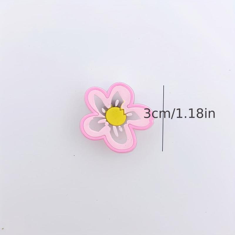 16pcs Flower Shape Shoe Charm PVC Rubber Clogs DIY Accessories