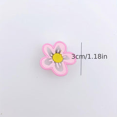 16pcs Flower Shape Shoe Charm PVC Rubber Clogs DIY Accessories