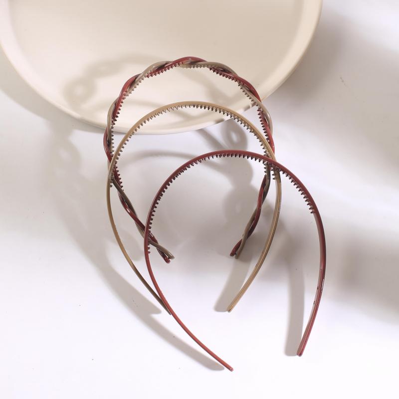 3pcs Candy Headband Set Braided Pattern Non Slip Hair Band Women Girls