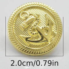 Naval Anchor Crest Metal Blazer Button Set for Suits Sport Coat Uniform Jacket