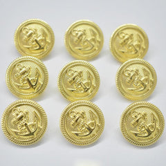 Naval Anchor Crest Metal Blazer Button Set for Suits Sport Coat Uniform Jacket