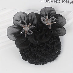 Organza Flower Hair Net Hair Snood Clip Accessory