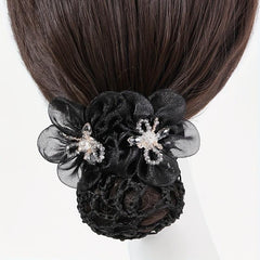 Organza Flower Hair Net Hair Snood Clip Accessory