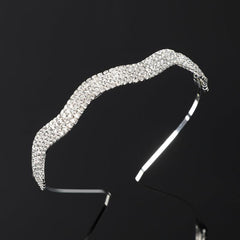 Rhinestone Bezel Hairband Metal Headband Hair Hoop Pearl Hairbands