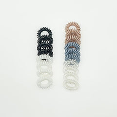Spiral Coil Hair Ties for Thick Hair - Elastic Ponytail Holders - Waterproof