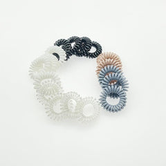 Spiral Coil Hair Ties for Thick Hair - Elastic Ponytail Holders - Waterproof