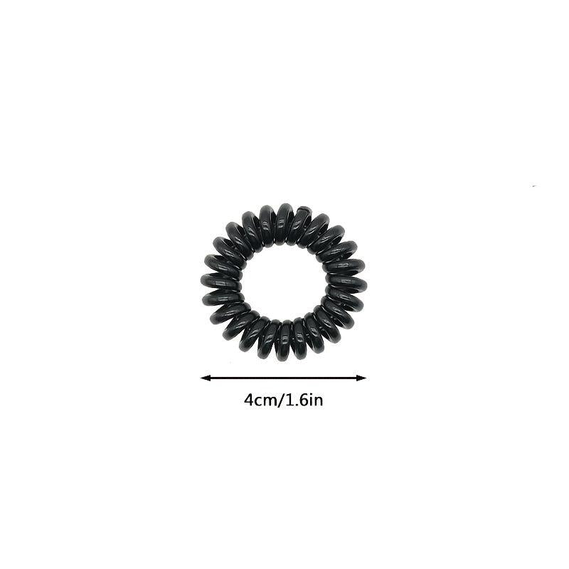 Spiral Coil Hair Ties for Thick Hair - Elastic Ponytail Holders - Waterproof