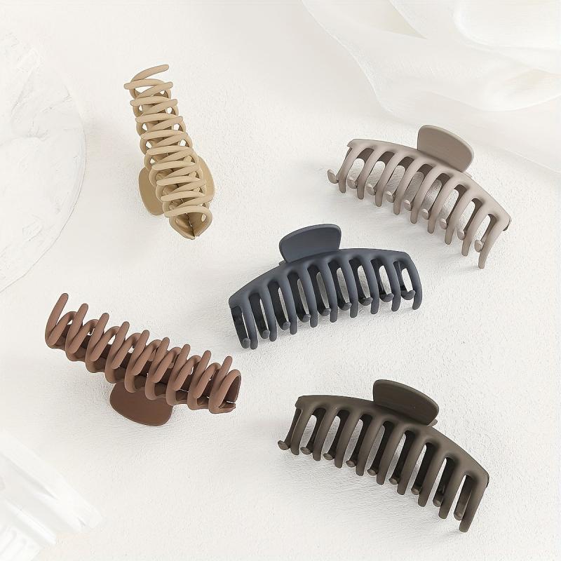 5pcs Large Frosted Hair Claw for Women Girls