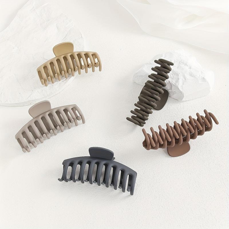 5pcs Large Frosted Hair Claw for Women Girls