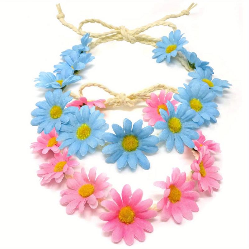 2 Pcs Sunflower Headband Beach Hawaii Headpiece