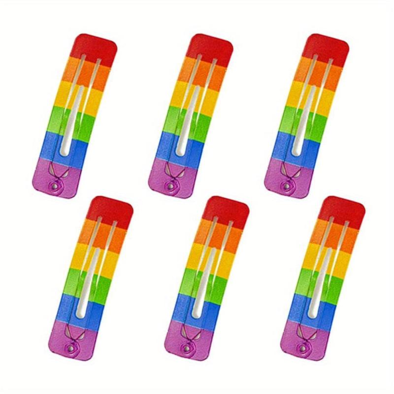 10PCS Rainbow Snap Clip Hair Accessories Y2K Headdress