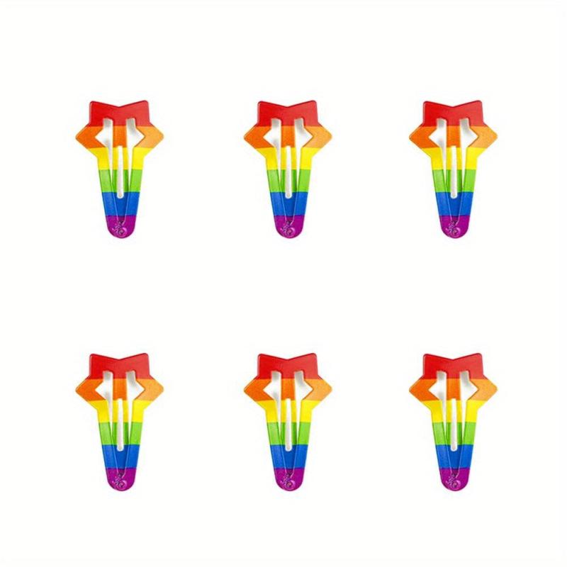 10PCS Rainbow Snap Clip Hair Accessories Y2K Headdress