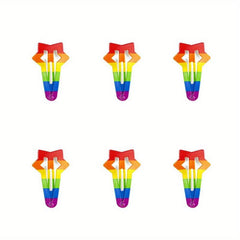 10PCS Rainbow Snap Clip Hair Accessories Y2K Headdress