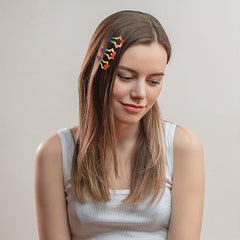 10PCS Rainbow Snap Clip Hair Accessories Y2K Headdress