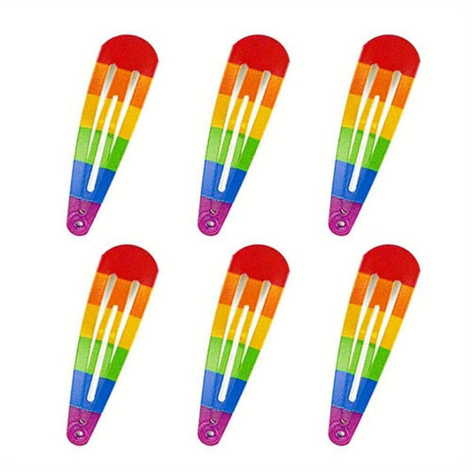 10PCS Rainbow Snap Clip Hair Accessories Y2K Headdress