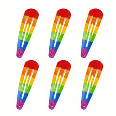 10PCS Rainbow Snap Clip Hair Accessories Y2K Headdress