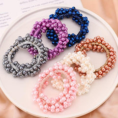 Faux Pearl Hair Tie Non Slip Scrunchie Ponytail Holder Elastic Hair Accessory