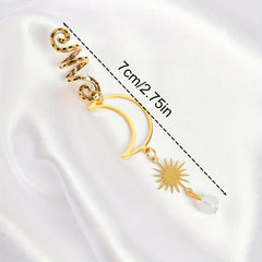 Natural Stone Sun Moon Bracelet Spiral Coils Hair Ring Jewelry