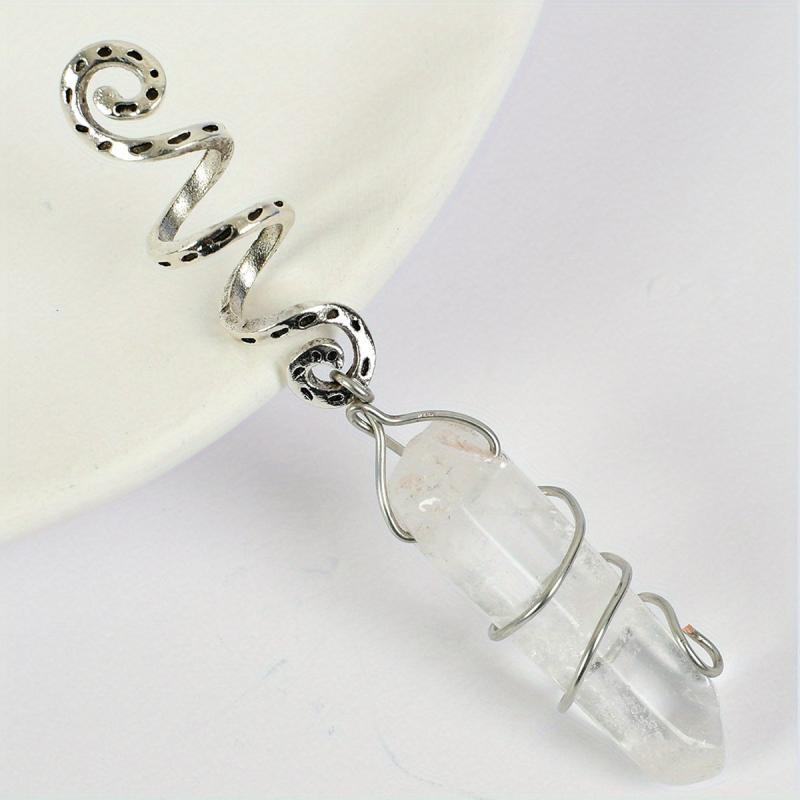 Natural Stone Sun Moon Bracelet Spiral Coils Hair Ring Jewelry