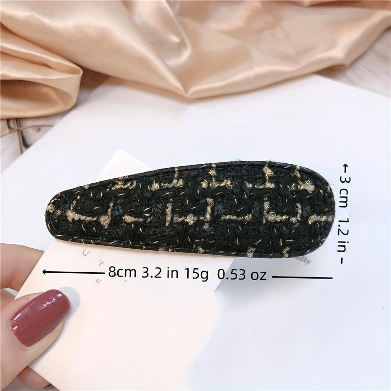 Tweed Snap Clip Style Hair Clip Snap Clip For Side Hair Bang