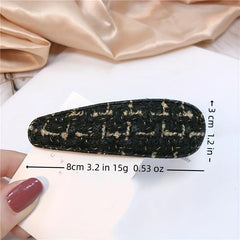 Tweed Snap Clip Style Hair Clip Snap Clip For Side Hair Bang