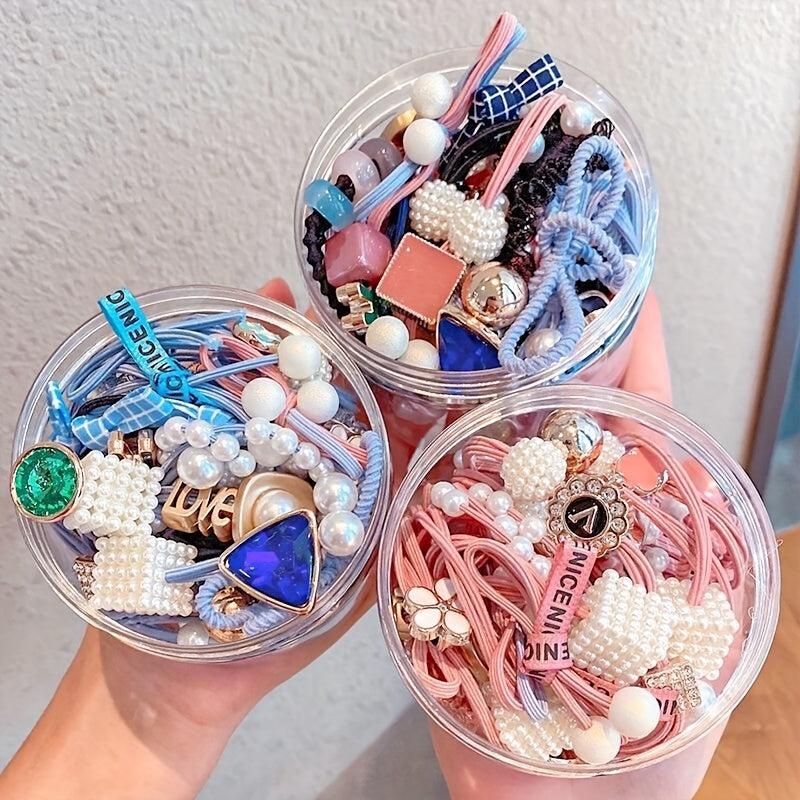 20Pcs Elastic Hair Ties Scrunchies Ponytail Holder Hair Rope Hair Accessories