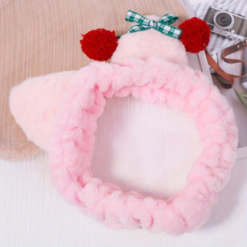 Cat Ears Bundle Headband Plush Hair Band Wash Face Spa