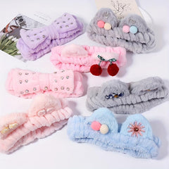Cat Ears Bundle Headband Plush Hair Band Wash Face Spa