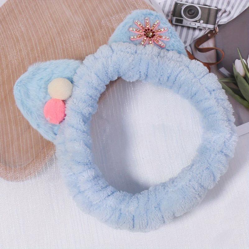 Cat Ears Bundle Headband Plush Hair Band Wash Face Spa