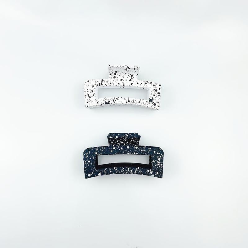 2pcs Square Hair Claw Hair Clip Matte Hair Clip Patterned Hair Claw