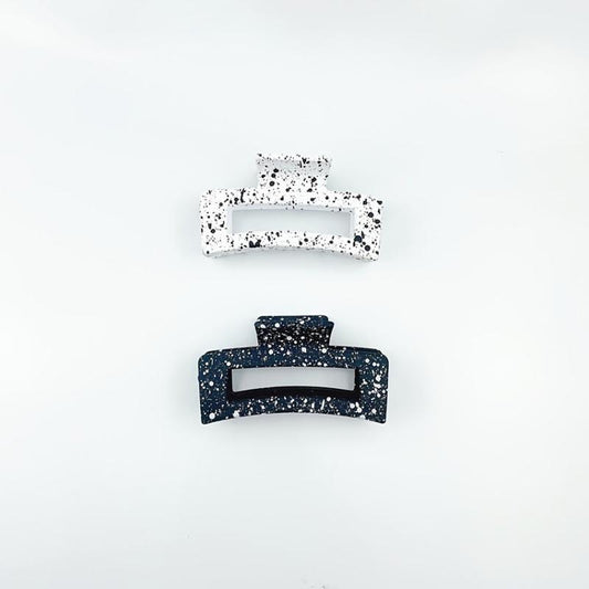 2pcs Square Hair Claw Hair Clip Matte Hair Clip Patterned Hair Claw